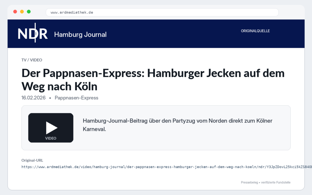 Der Pappnasen-Express: Hamburger Jecken auf dem Weg nach Köln